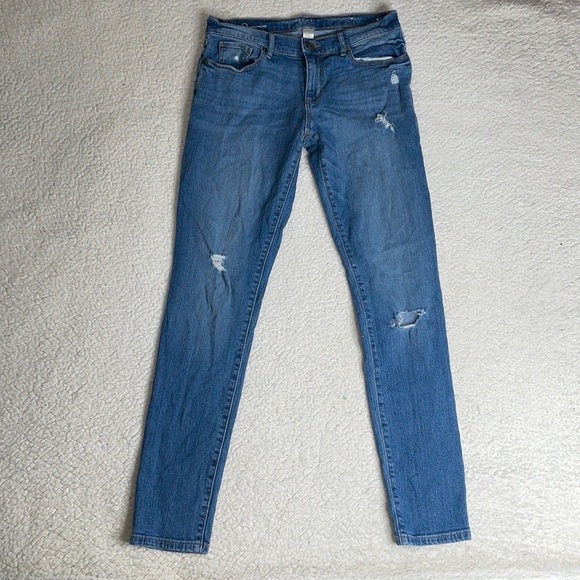 LOFT Denim - Loft Denim Jeans Girlfriend Stretch comfy Distressed Ripped Size 0